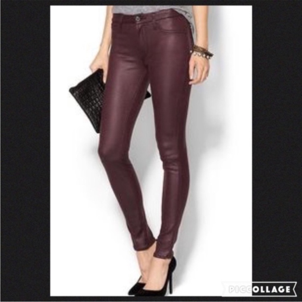 GAP 1969 Coated Skinny Jeans Burgundy Mid Rise Size 10 / 30R NWT